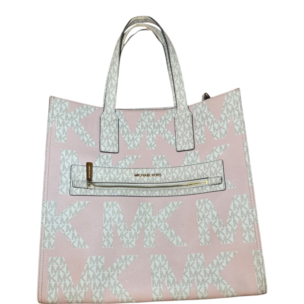 Michael Kors Light Pink and White Tote